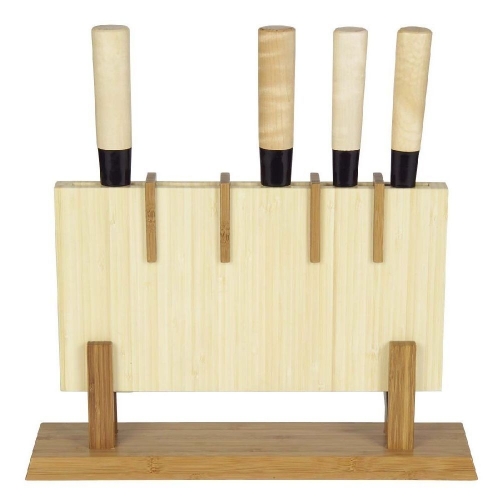 Block fr 5 Kochmesser Bambus Messerblock fr Kochmesser (ohne Messer)