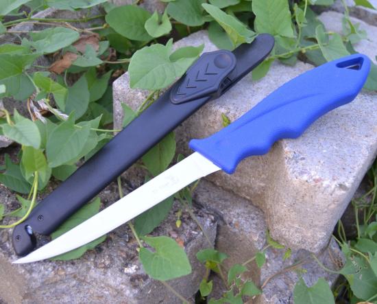 Elk Ridge Filetiermesser Blau mit Messerschrfer rostfrei mit Scheide