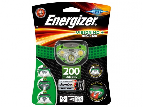 Energizer LED-Kopflampe Vision HD+ 3 weiße 2 rote LED dimmbar Stirnlampe