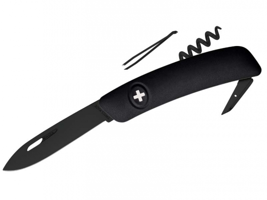 SWIZA Taschenmesser D01 ALLBLACK schwarz mit 6 Funktionen Klappmesser Werkzeug