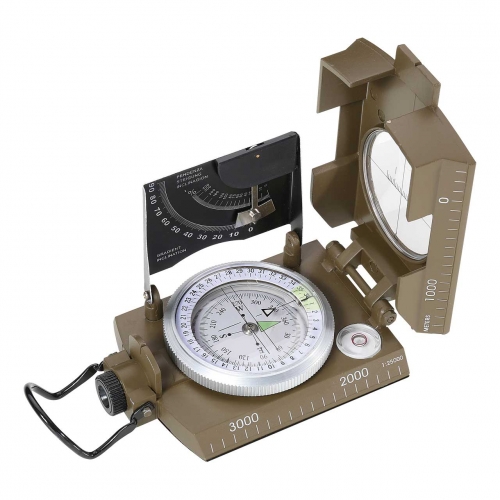 Herbertz Kompass flüssigkeitsgedämpfte Kapsel 360 Grad Dämmerungsmarken Lupe Anlegekante 