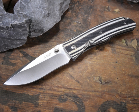 Sanrenmu Folding Knife Einhandmesser Schwarz weiß rostfrei 9051MUC-GOH