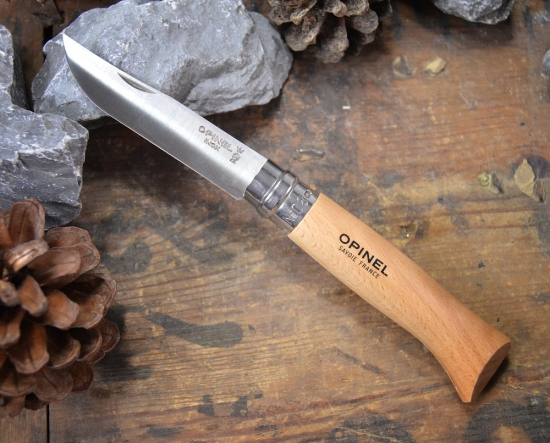 Opinel Messer Größe 8 rostfrei Taschenmesser Virobloc 254080 mit 85mm Klinge 