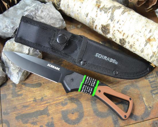 SCHRADE Frontier Fixed Blade Outdoormesser rostfrei mit Gürtelscheide
