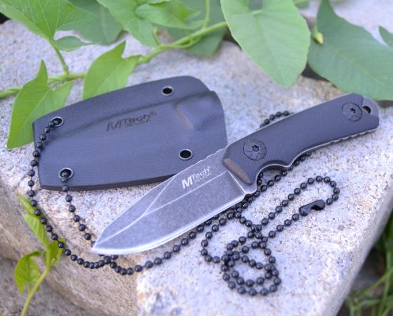 M-Tech USA Neckknife mit Kydex-Scheide Kleines Jagdmesser feststehend